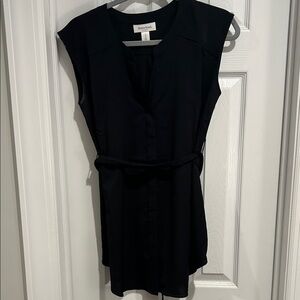 Maternity Black Sleek Long Tie Shirt